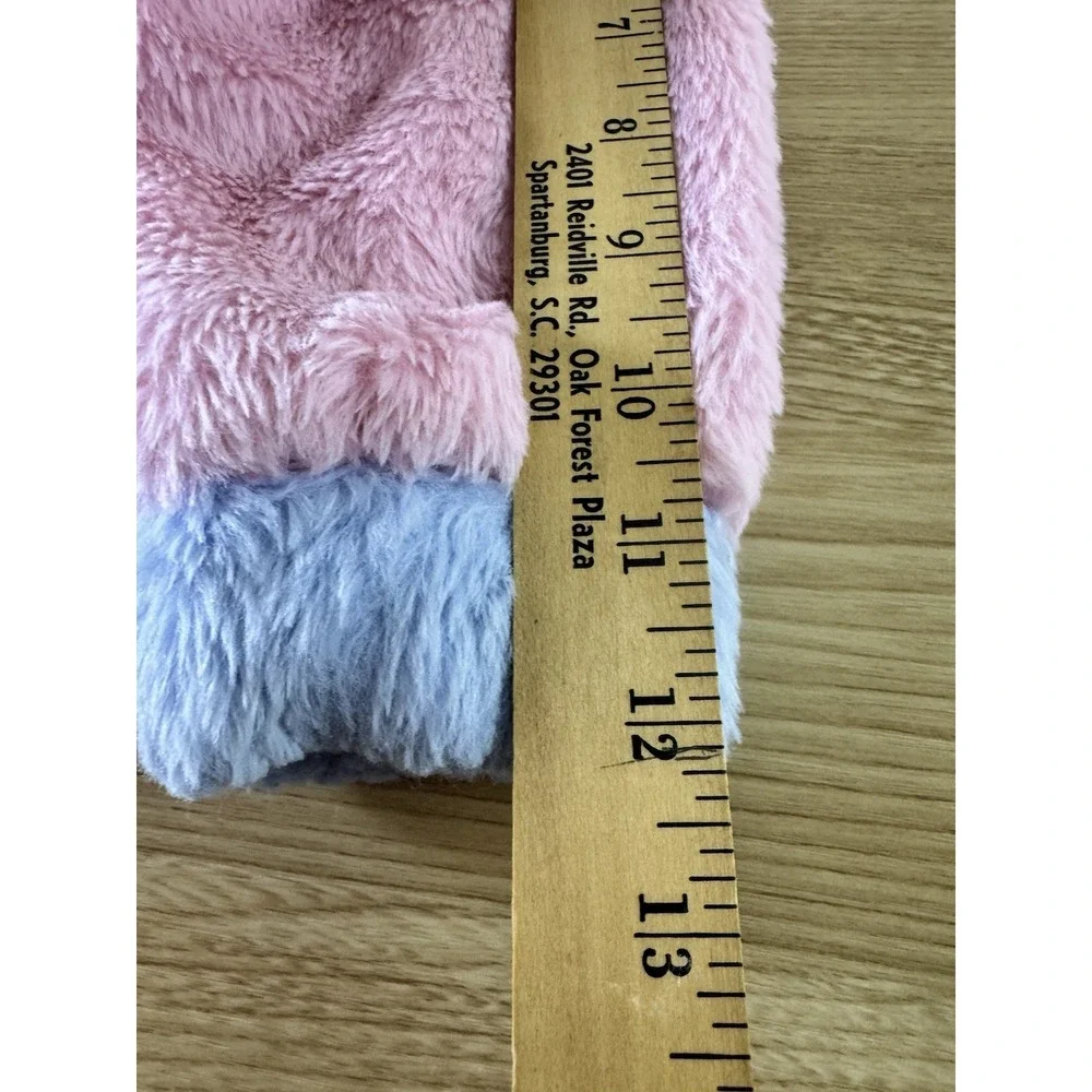 Disney Princess Reversible Puffer Jacket Girls 2T Pink Blue Faux Fur Hooded Coat